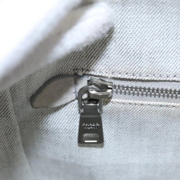 PRADA Bijoux Hand Bag Canvas 2way Gray Auth 113442 - Picture 10 of 16